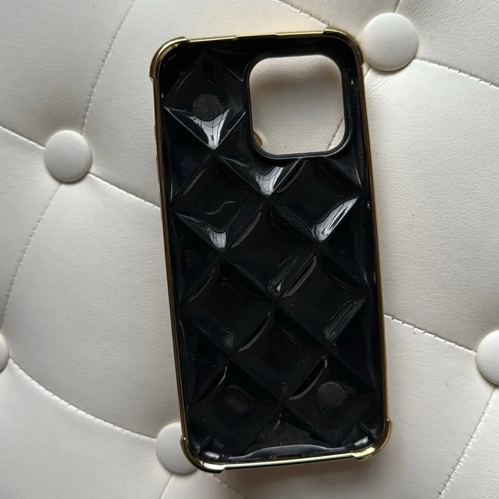Gold soft case rhinestone for iPhone 15 Pro Max